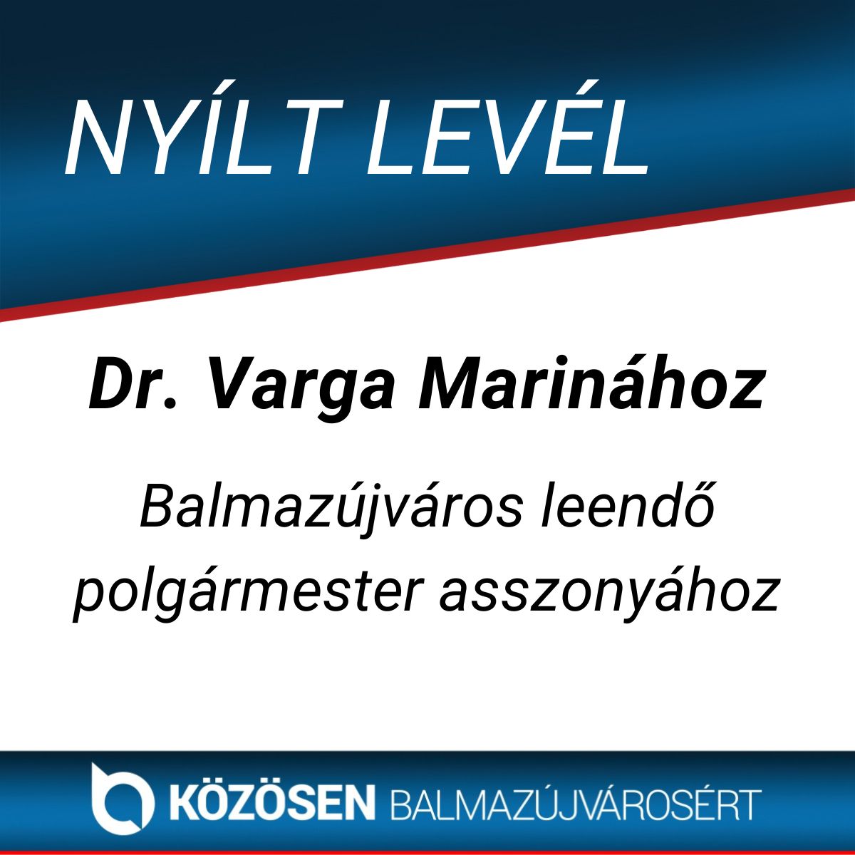 Nyílt levél Dr. Varga Marinához